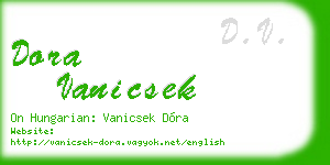dora vanicsek business card