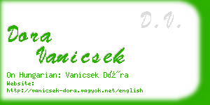 dora vanicsek business card